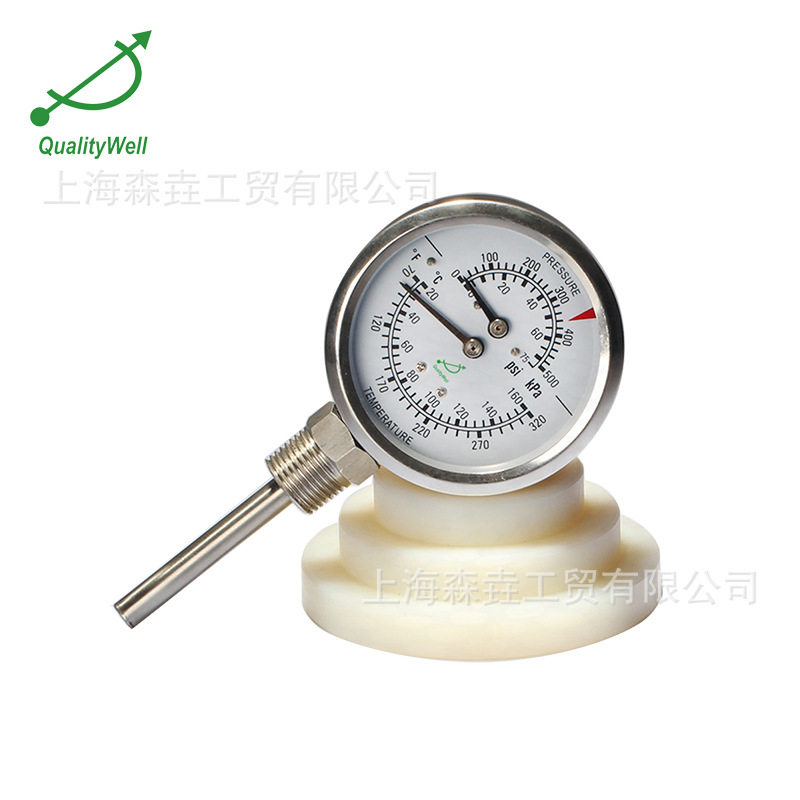 供应DN80温度压力一体表双指针适应不同环境 径向型  WHT-7S