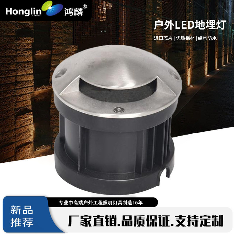 led5瓦侧面发光地埋射灯园林别墅庭院景观灯防水圆形地埋灯户外