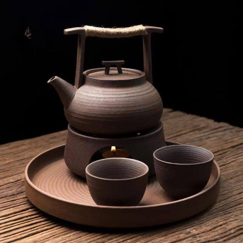 复古围炉煮茶一整套小套装炭烧户外烧茶炉煮茶壶茶壶陶瓷日式茶具