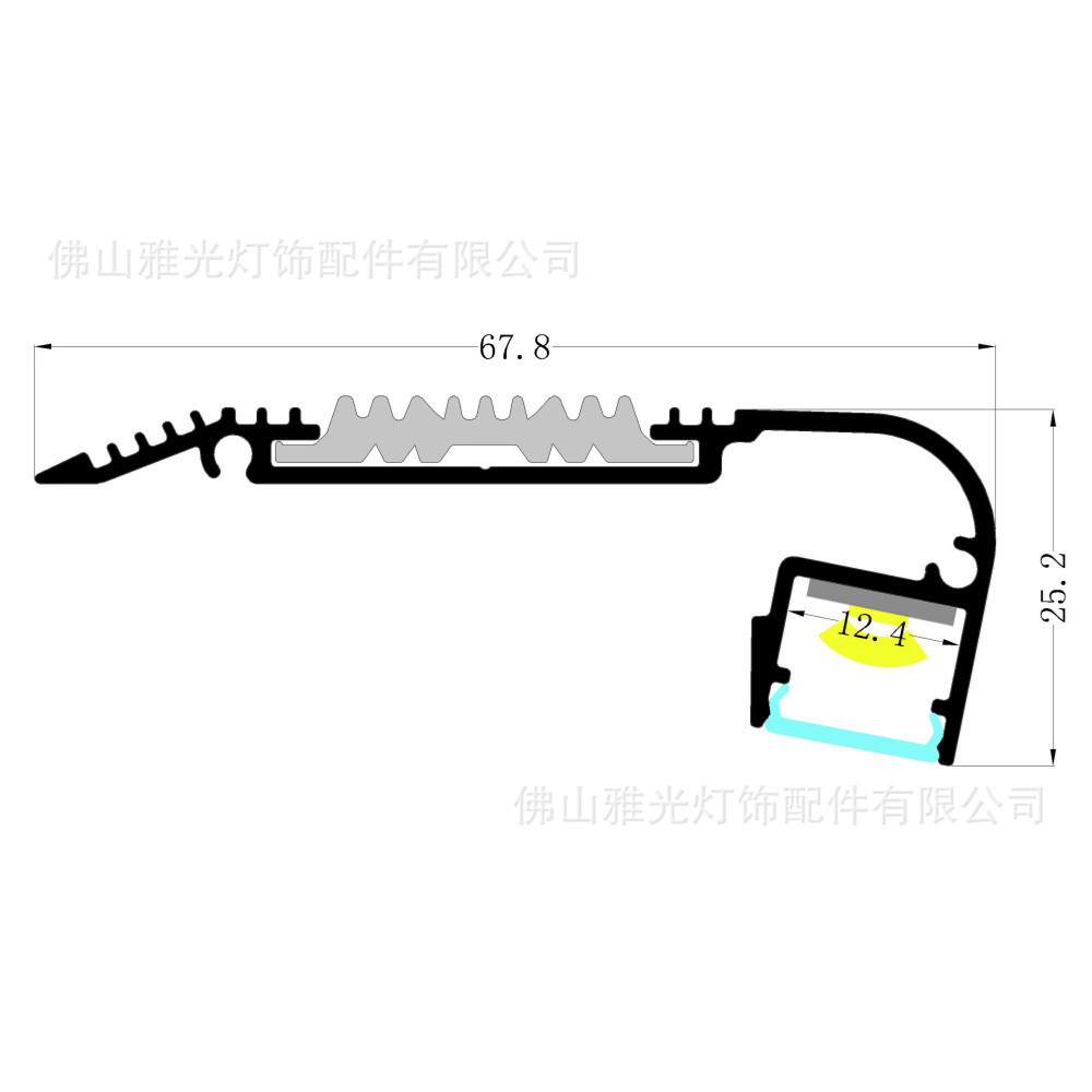 LED硬灯条铝槽灯条 网红楼梯踏步灯槽防滑照明铝槽灯槽