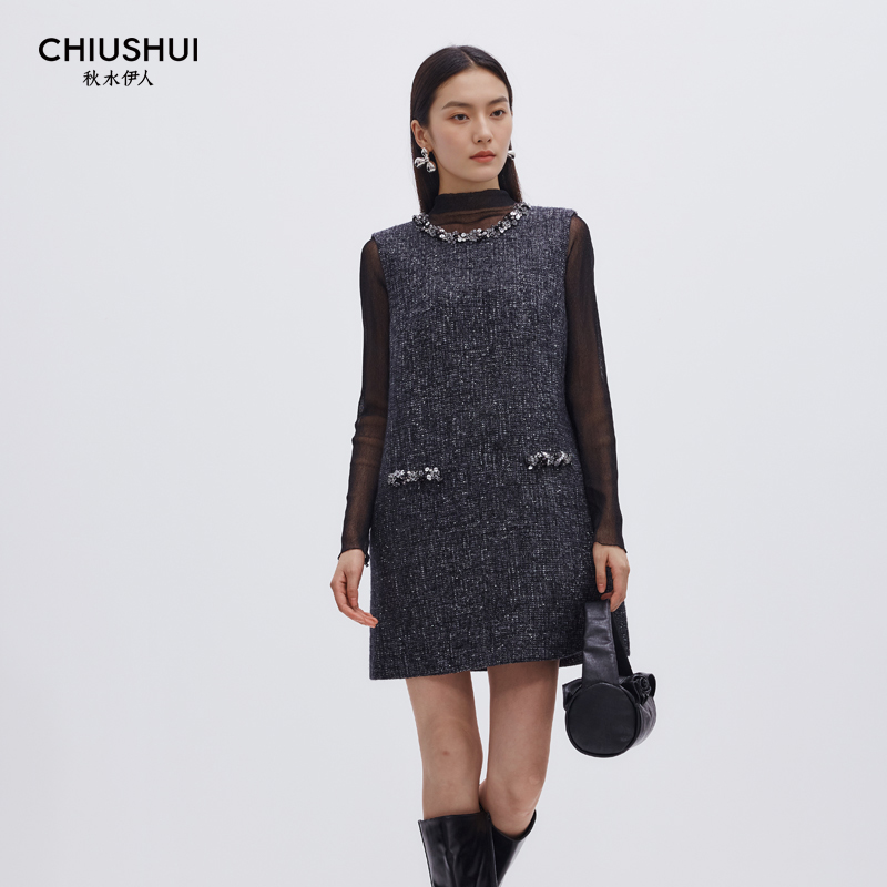 入淘宝群看折扣 秋水伊人专柜25冬发布会连衣裙15412ac021303