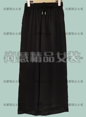 2026春夏新款女装7078B时尚简约宽松抽带阔腿长裤休闲裤