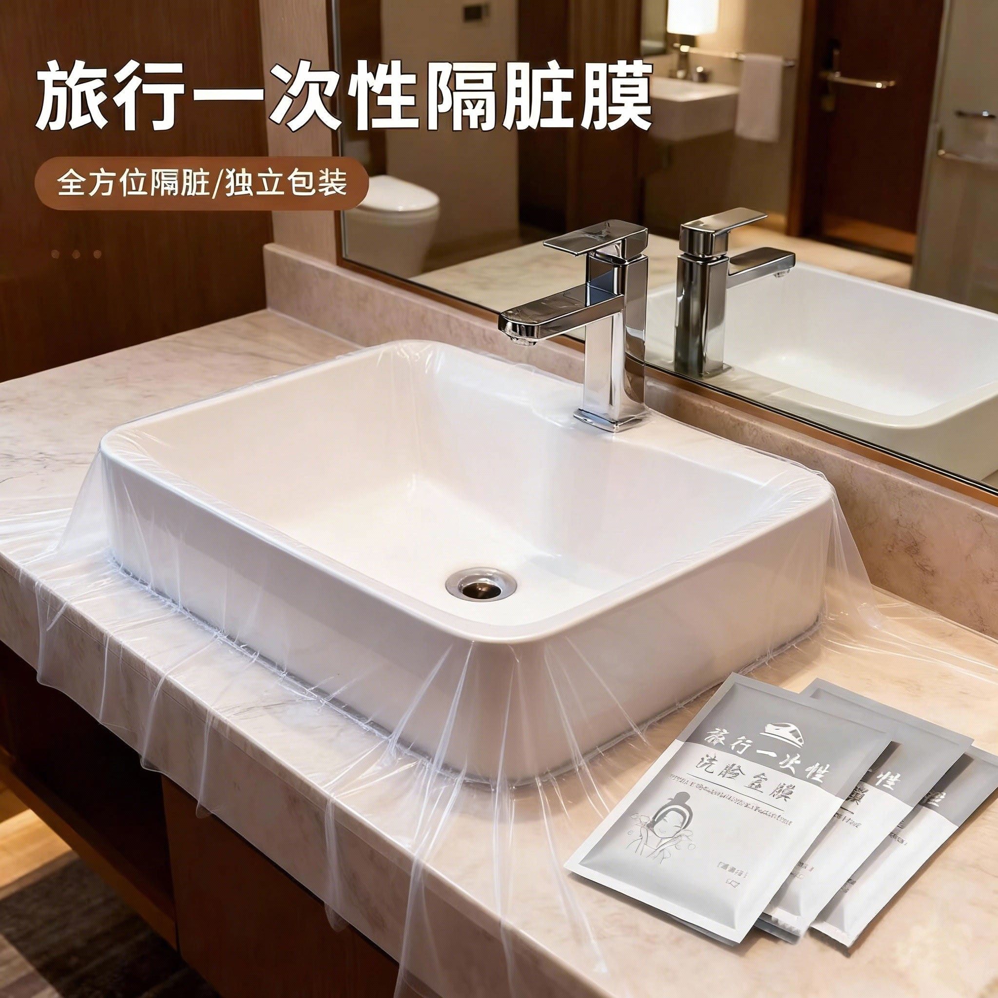 酒店隔脏膜旅行一次性洗脸盆膜便携式出差洗漱水池洗手隔离隔污膜