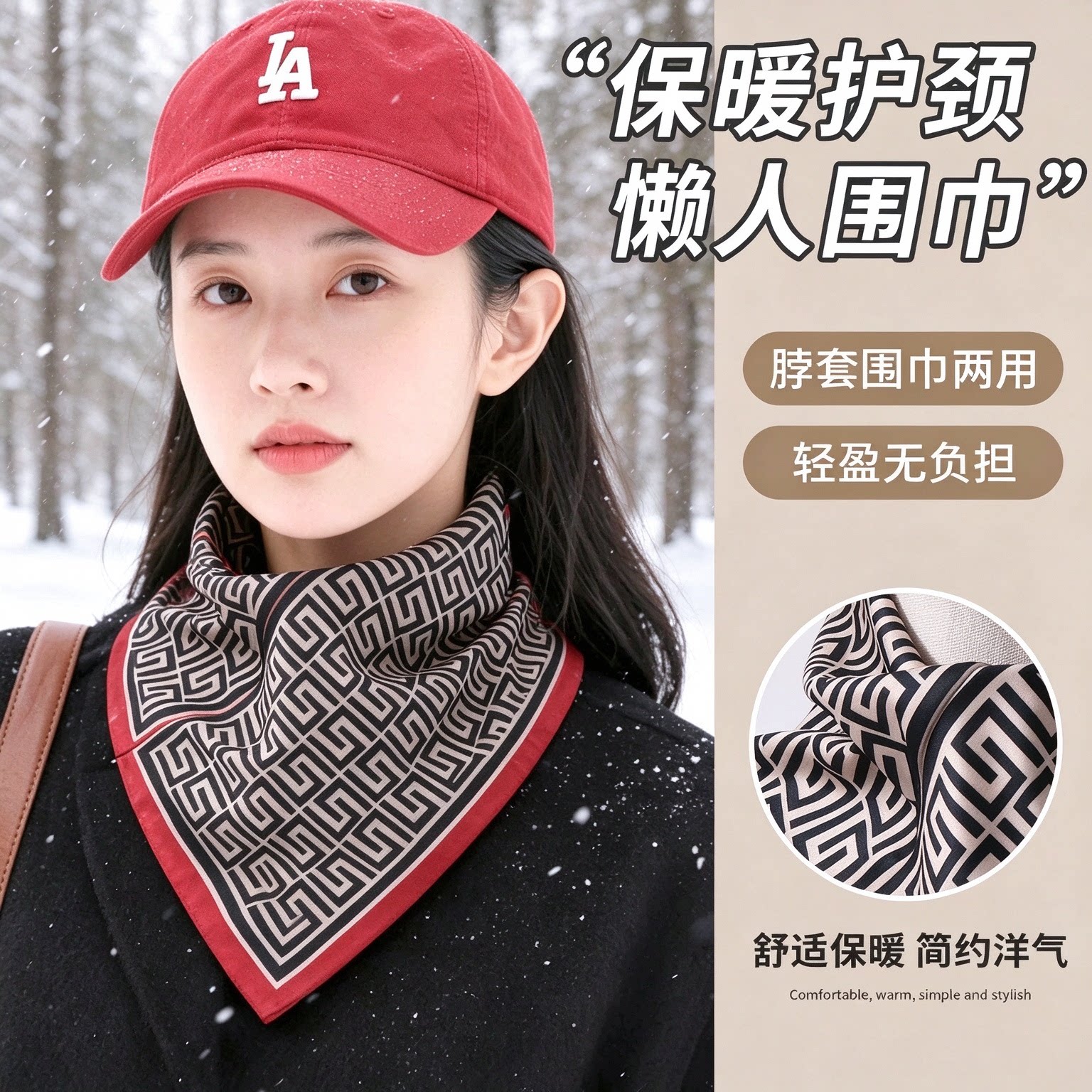 冬季防风围脖围巾女冬季秋冬季护颈防寒百搭脖套保暖三角围巾围脖