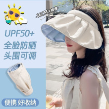 可折叠贝壳帽女2025年新款大檐夏季遮阳防紫外线显脸小空顶防晒帽
