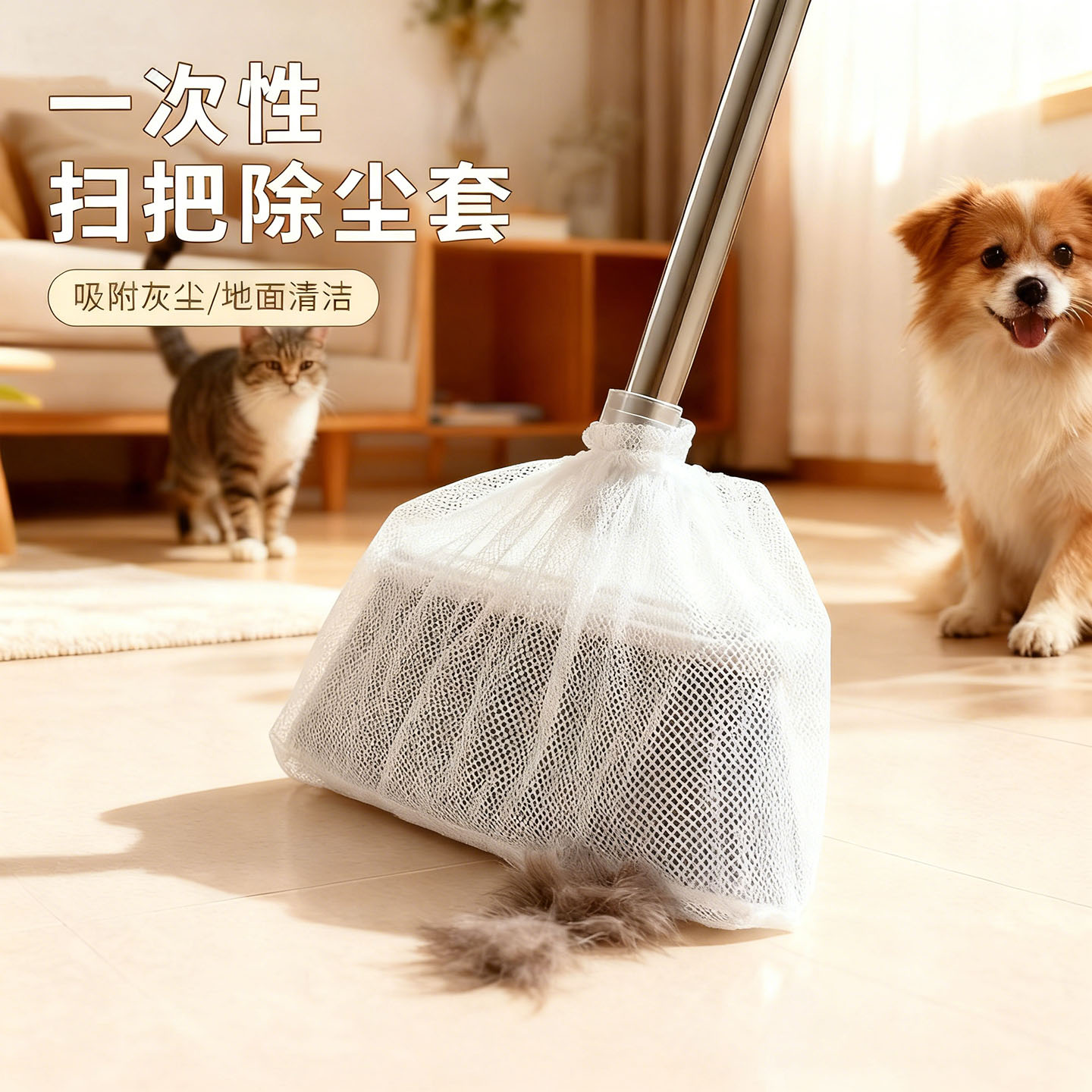 一次性扫把除尘套地面毛发清理神器缝隙清洁静电除尘掸子扫灰打理