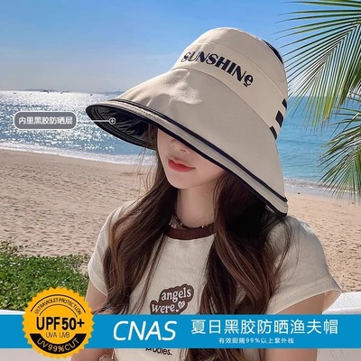 防晒帽子女夏天大檐防紫外线空顶