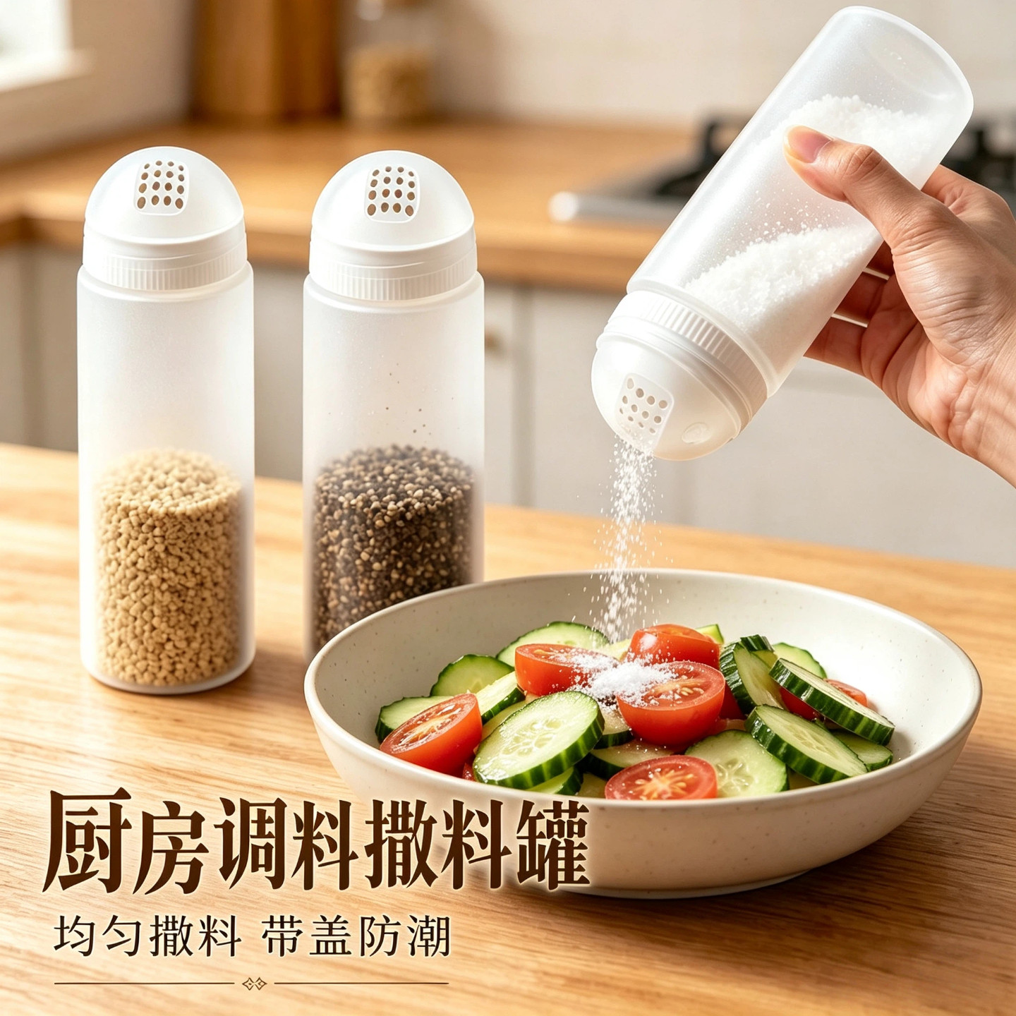 厨房调料撒料罐旋转多孔调味盒厨房盐糖胡椒粉分装瓶烧烤撒料瓶子