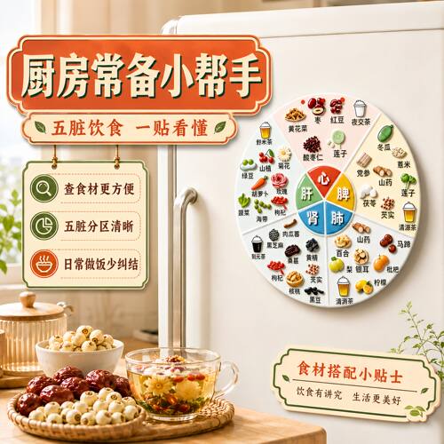 五谷杂粮养生冰箱贴五脏对症食疗亚克力磁吸厨房装饰好物加强磁力