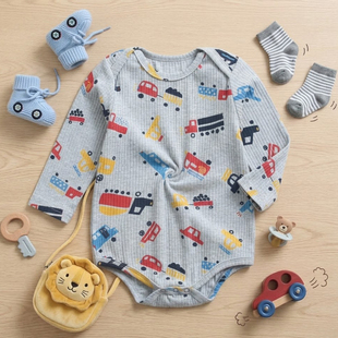 婴儿服装 哈衣男女宝宝衣服卡通新生儿连体衣春秋包屁衣爬服