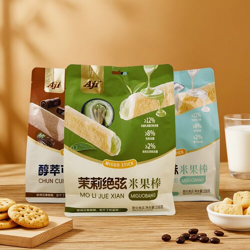 aji米果棒238g茉莉绝弦生椰牛乳醇萃可可味夹心饼干膨化零食小吃