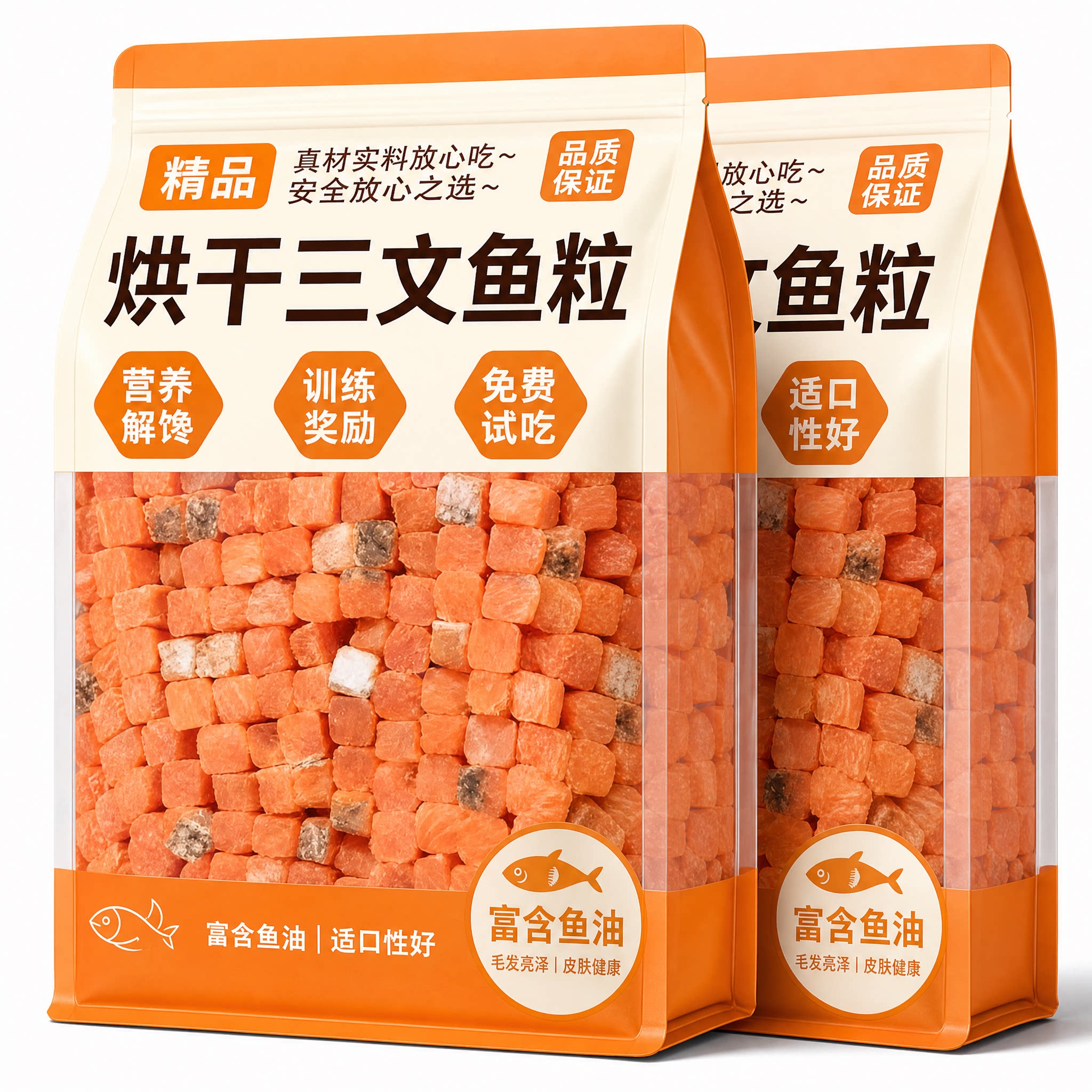 仓鼠零食烘干三文鱼粒磨牙互动营养鼠粮拌粮花枝鼠金丝熊专用主食