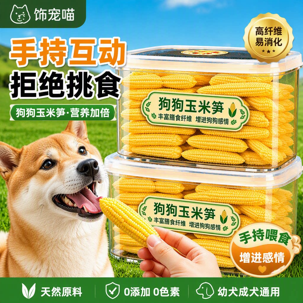 狗狗零食玉米笋冻干营养水果大中小型犬蔬菜手持磨牙棒互动奖励
