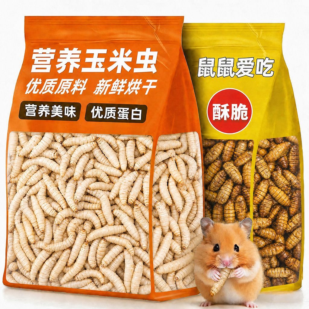 高蛋白玉米虫蚕蛹组合仓鼠零食长肉靓毛营养饲料拌鼠粮主食金丝熊