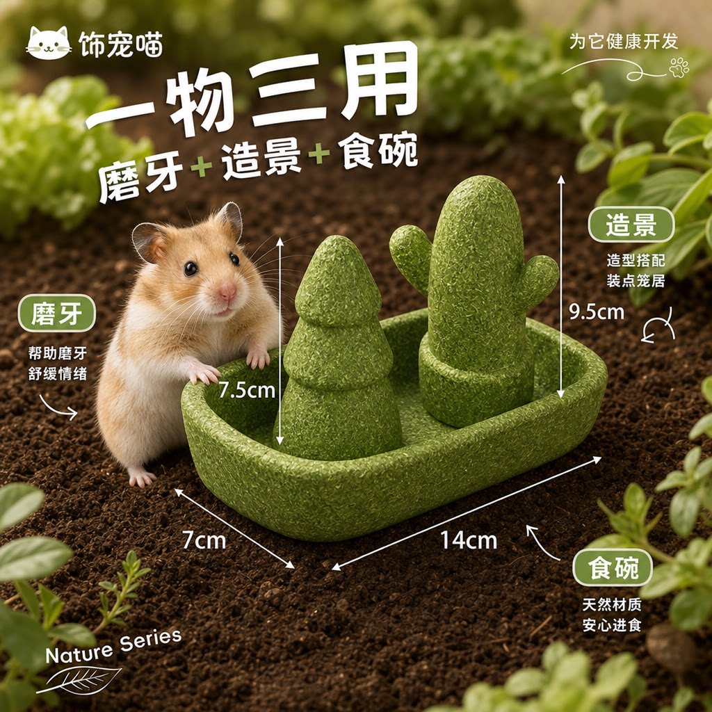 仓鼠造景+解闷+磨牙三合一