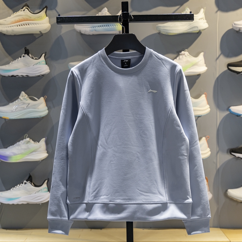 李宁女子圆领加绒保暖套头卫衣