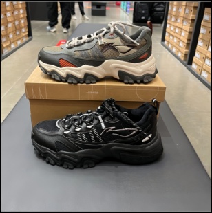 李宁山行休闲鞋2025新款男子圆头反光潮流加绒低帮运动鞋AGLV167