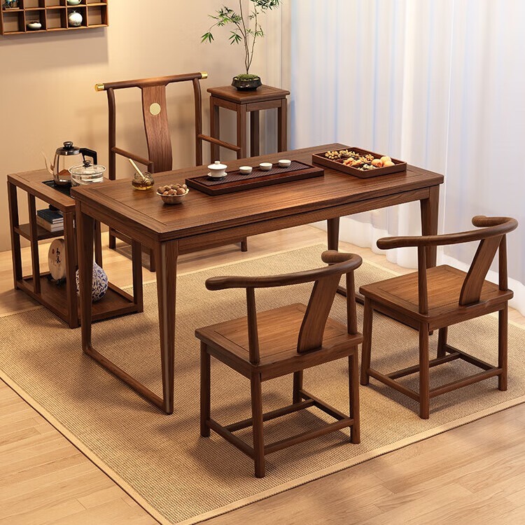南美胡桃木新款阳台茶桌小型实木茶几家用小茶台茶具茶台一整套