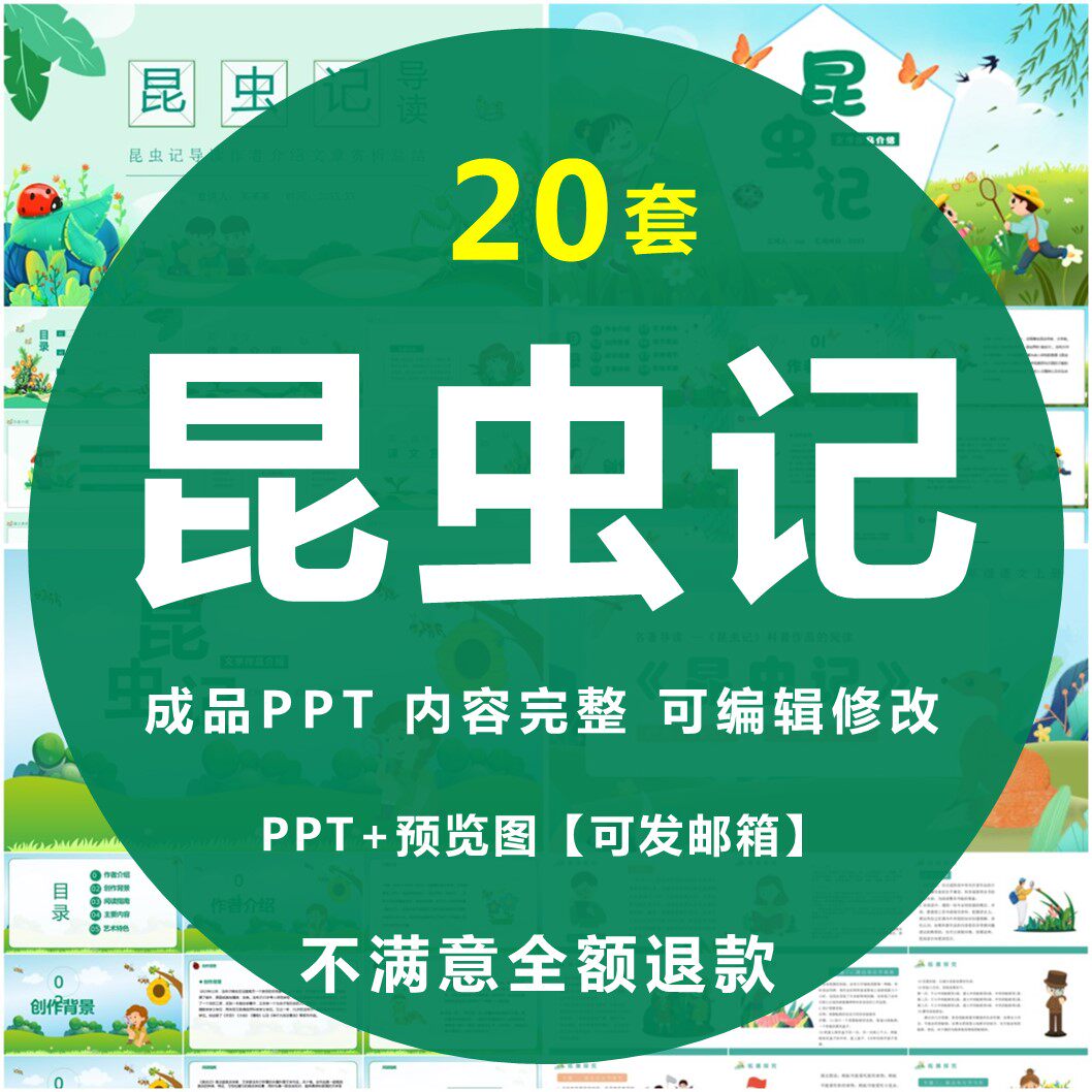 昆虫记ppt世界文学经典国外名著导读书分享会模板读后感学习课件