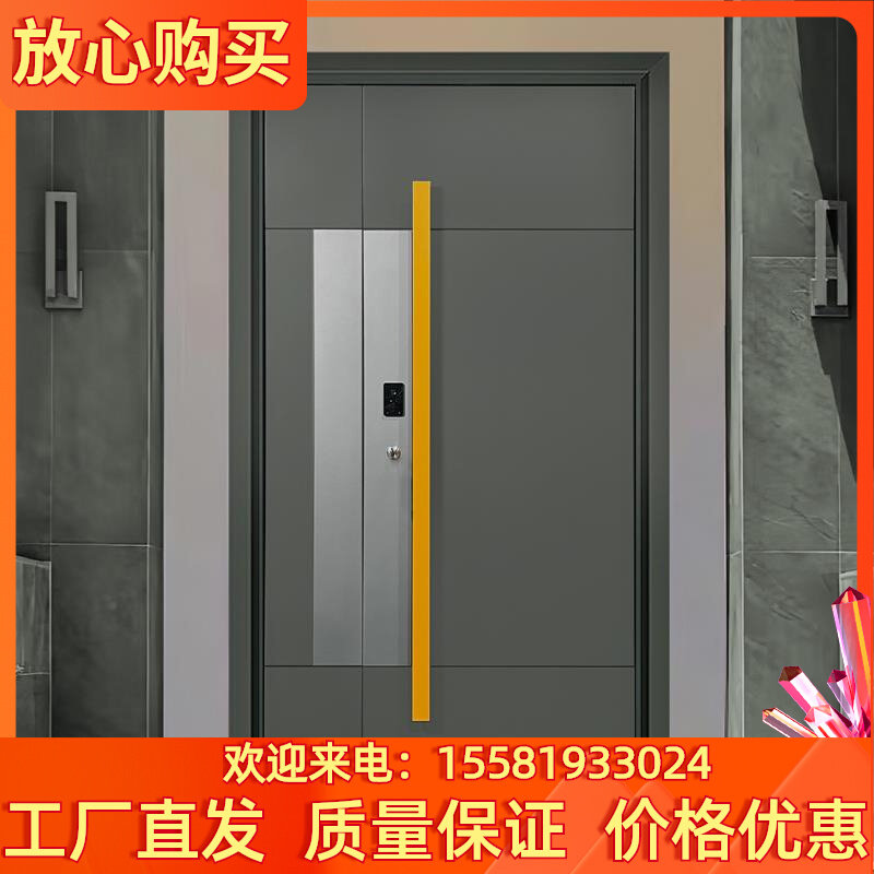入户子母门防爆铸铝门别墅大门双门防盗门进户铜门工程门定厂家
