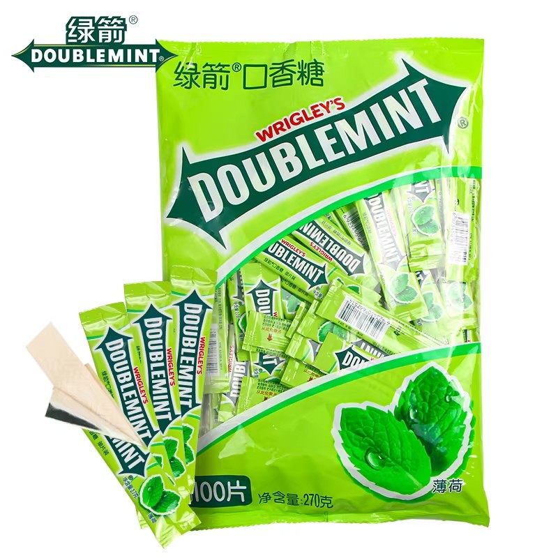 绿箭清新口气独立小包装口香糖条装100片袋装办公室休闲泡泡糖