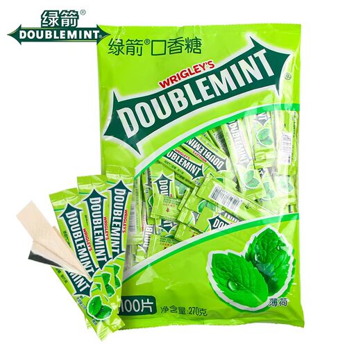 绿箭清新口气独立小包装口香糖条装100片袋装办公室休闲泡泡糖