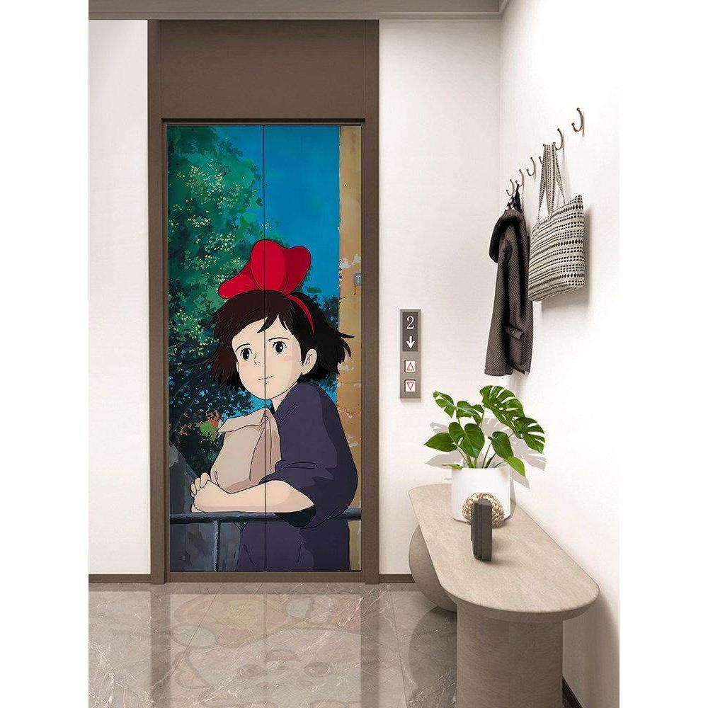 漫画静电贴膜可来图定制玻璃窗贴纸二次元动漫卧室内电梯门贴膜