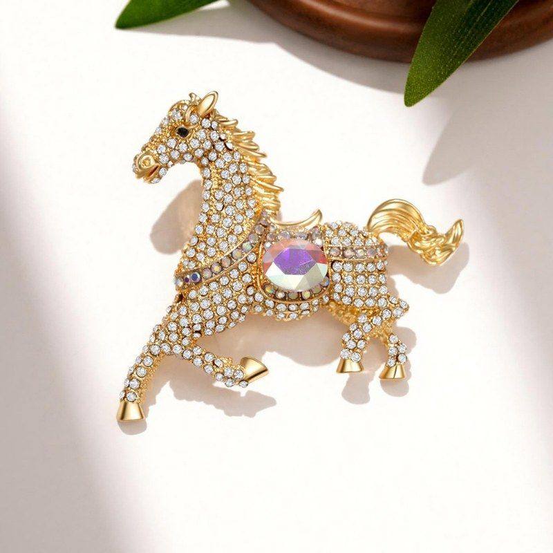 2026年生肖马年胸针合金镶钻小马胸针动物徽章别针服装包包配饰品,饰品/流行首饰/时尚饰品新,胸针,淘宝优惠券,粉丝福利购,淘宝优惠卷