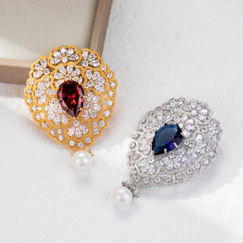 时尚宫廷风海洋之心胸针女胸花别针防走光礼服大衣领针配饰