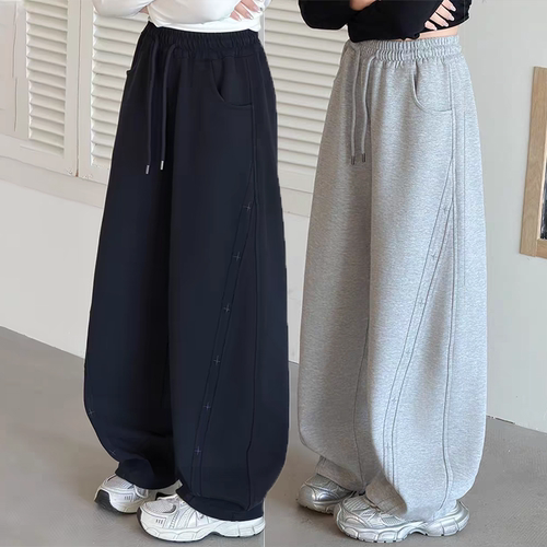 女童秋季裤子韩系甜酷女中大童直筒休闲裤时尚洋气小女孩运动卫裤