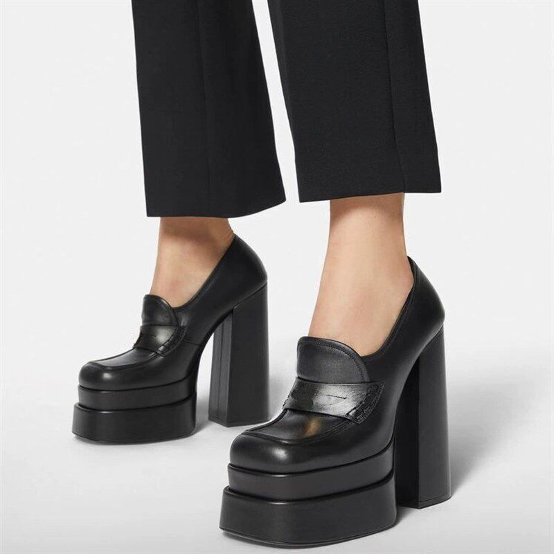 2025 SquareToe Plain LowTop Womens Double Waterproof Platfor