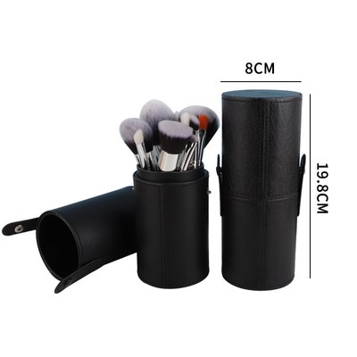 Makeup Brush Holder Large Capacity PU Makeup Barrel Multicol