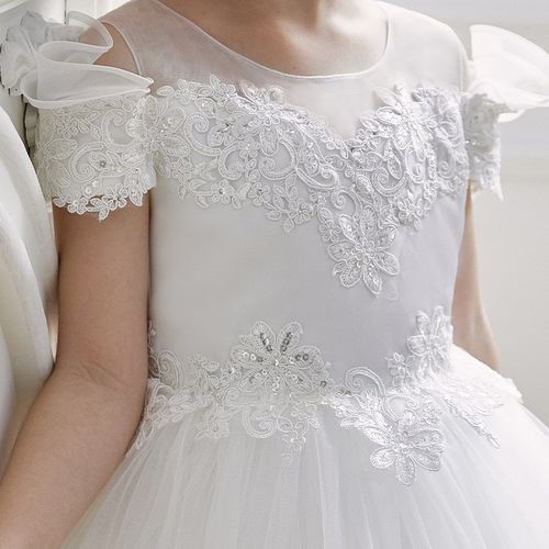 Girls Princess Dress Lace Ruffle Dress Flower Girl Wedding P