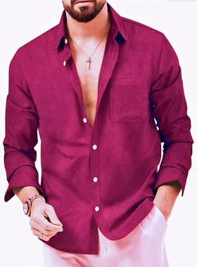 European Size SpringAutumn Mens DoubleFront LongSleeve Thick