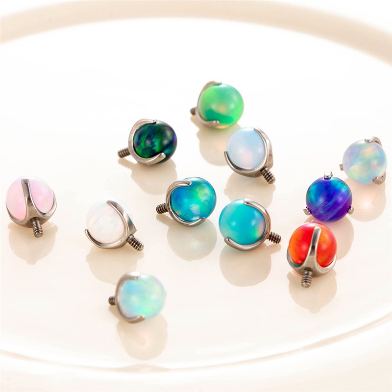 Henson Opal Ball F136 Titanium 09 Thread DIY Lip Stud Ear St