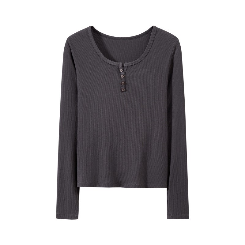 White Longsleeved Tshirt Womens 2025 Autumn Inner Tops Shoul