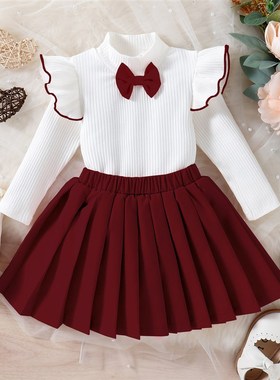 Tengxin Kids School Style Autumn Midchild High Collar Bow Ri