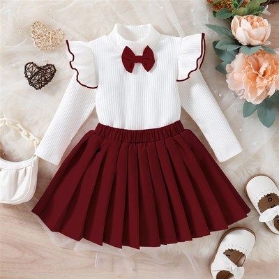 Tengxin Kids School Style Autumn Midchild High Collar Bow Ri
