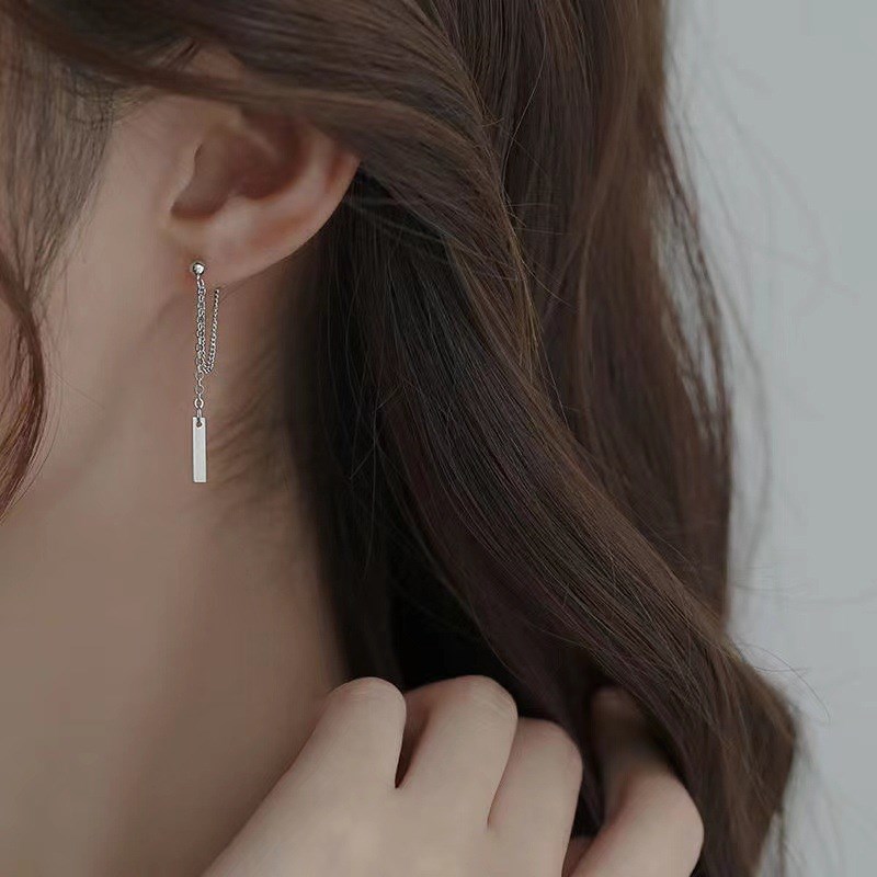 Simple Tassel Earrings Womens Ins Style Versatile Back Hangi