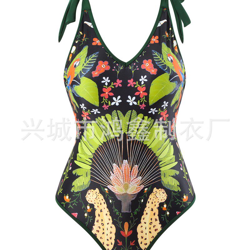 Lucky 2025 Bikini TwoPiece Retro Printed Swimwear for Women