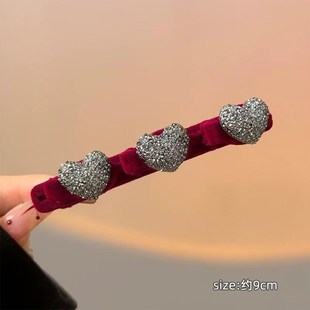 Hairpin Red New Braided Velvet Heart Womens Year Frizz Organ