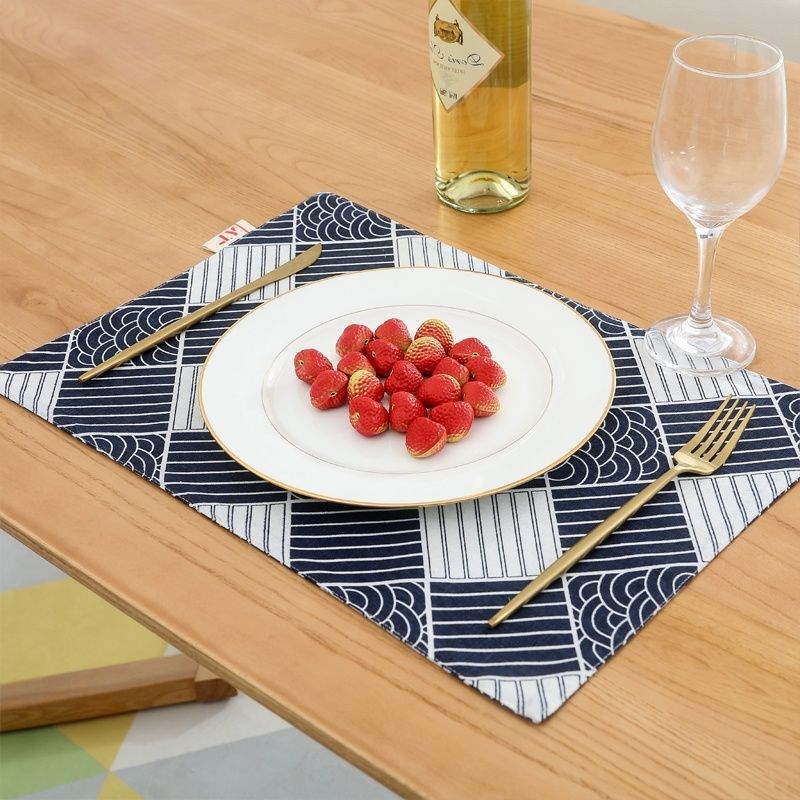 Retro Japanese Cotton Linen Table Mat Insulation Mats for Di