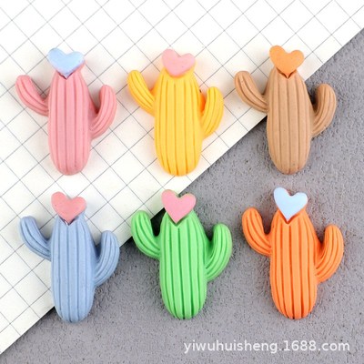 Love Cactus Succulent Plant DIY Resin Accessory Cream Glue P