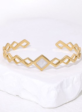 Stylish Geometric Titanium Steel Bracelet for Women Ins Styl