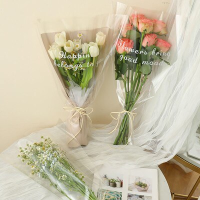 English Flower Bouquet Bags OPP Transparent Mediumsized Flow