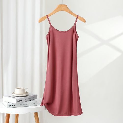 Summer 2025 Ice Silk Dress Casual Inner Outer Strappy Dress