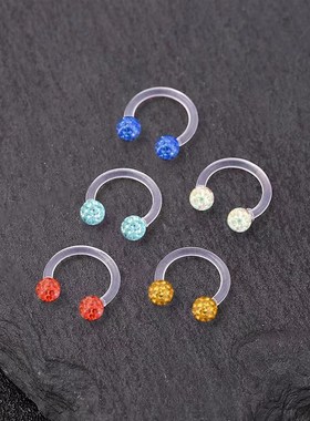 Acrylic CType Transparent Soft Rod Nose RingSeptum Capsule F