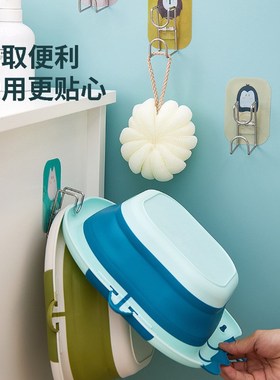 NoDrill Hook Basin Rack Household Kitchen Bathroom WallMount