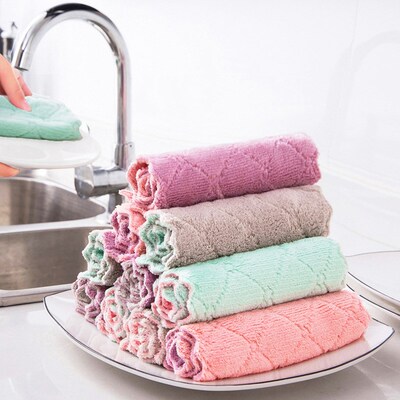 Thickened Dishcloth Lazy Rag Water Absorbent Cleaning ClothD