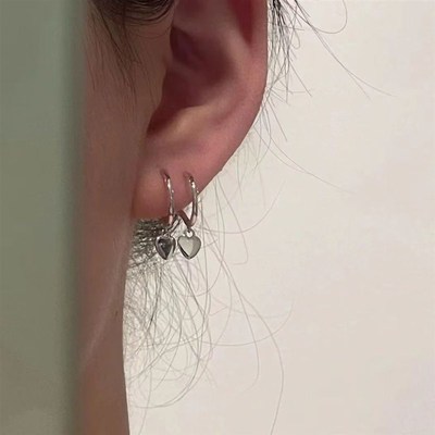 Silver Minimalist Earrings 2025 Trendy Womens Ear Studs Hear